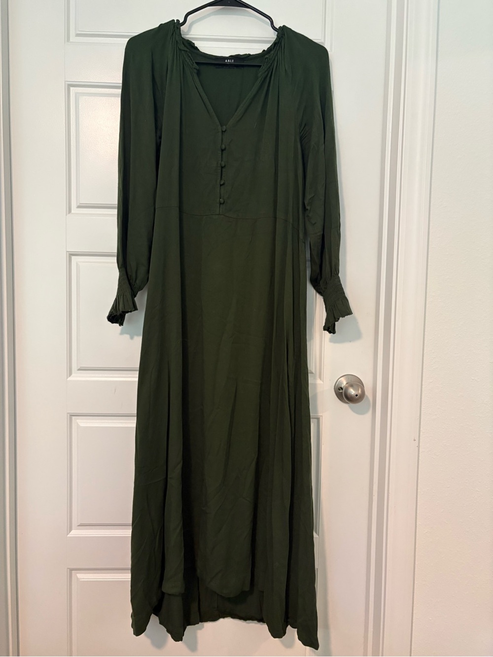 Able Olive Green Long Sleeve Maxi Dress
